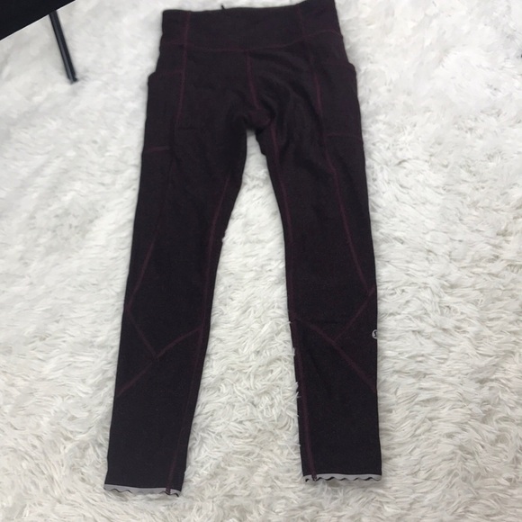 Lululemon Tight Stuff Tight II (25") Granulite Garnet Black - Picture 1 of 9
